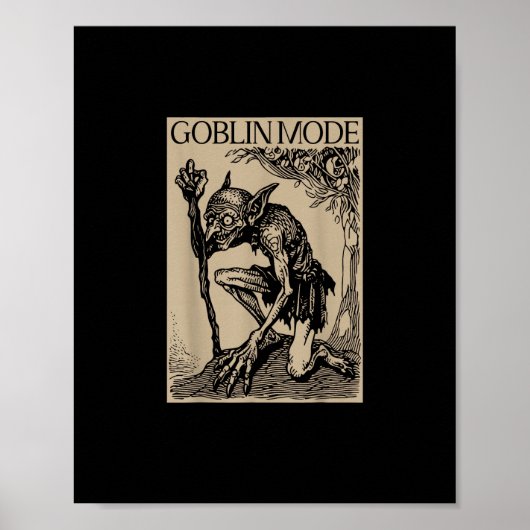 Goblin-Modus Goblincore Fairycore Mittelalter Grun Poster (Vorne)