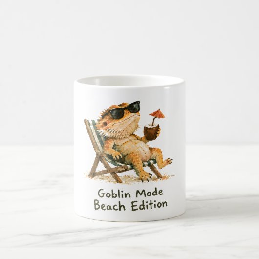 Goblin-Modus Strand Edition Bartagamen Kunst Kaffeetasse (Mittel)