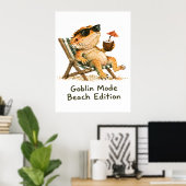 Goblin-Modus Strand Edition Bartagamen Kunst Poster (Heimbüro)