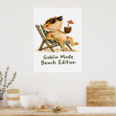 Goblin-Modus Strand Edition Bartagamen Kunst Poster (Küche)
