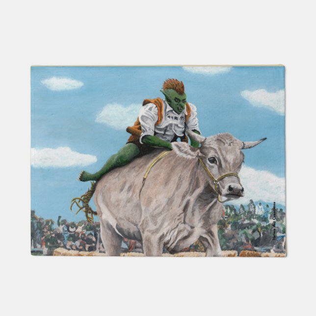 Goblin Rider Ox Racing Fantasy Art Door Mat Fußmatte (Vorderseite)
