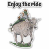 Goblin Rider Ox Racing Fantasy Art Sticker (Vorderseite)