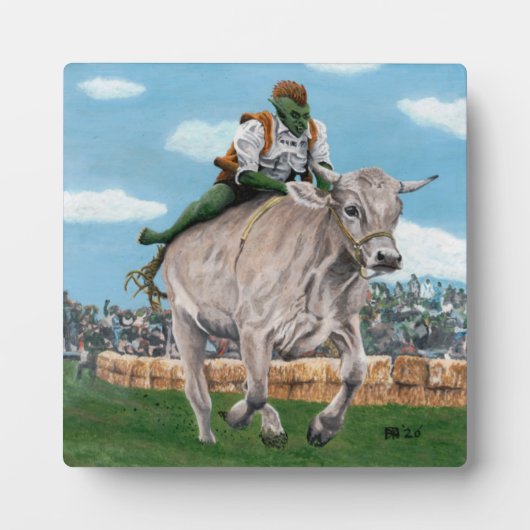 Goblin Rider Ox Racing Fantasy Foto Plaque Fotoplatte (Vorderseite)