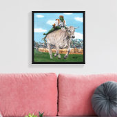 Goblin Rider Ox Racing Fantasy Kunst, Dichtung und Leinwanddruck (Insitu (Wohnzimmer))
