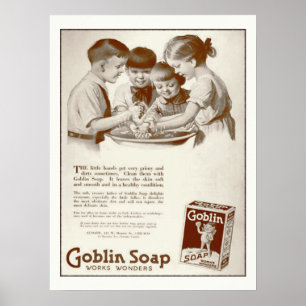 Goblin-Seifen-Werbung in Vintage-Zeitschrift Retro Poster