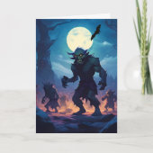 Goblin Shuffle Halloween Feiertagskarte (Vorderseite)