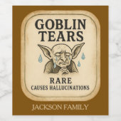 Goblin Tears Tonic Wine Label Weinetikett (Einzelnes Label)