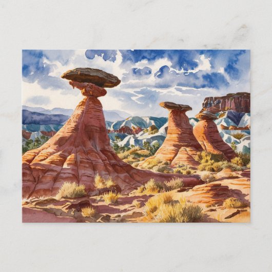 Goblin Valley Staat Park, Aquarellmalerei Postkarte (Vorderseite)