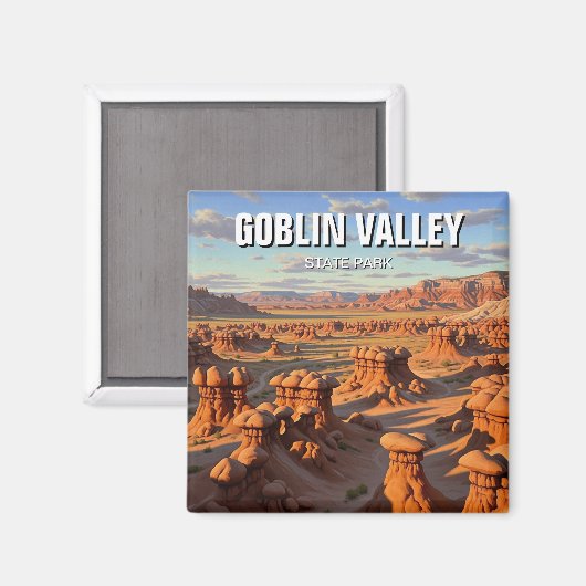 Goblin Valley Staat Park Utah Sunset Magnet (Vorderseite/Rückseite)