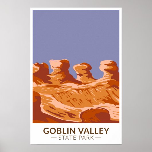 Goblin Valley Staat Park Utah Vintag Poster (Vorne)