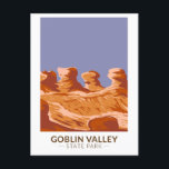 Goblin Valley Staat Park Utah Vintag Postkarte<br><div class="desc">Goblin Valley Staat Park Kunstwerk Design. Der Park beherbergt Tausende von Hufeisen,  die als Goblins bezeichnet werden,  die aus Pilzfelsen bestehen,  von denen einige bis zu mehreren Metern hoch sind.</div>