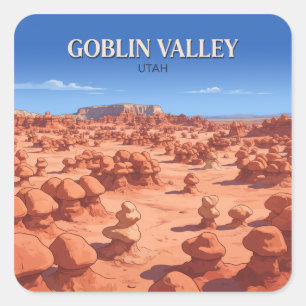 Goblin Valley State Park Green River Utah Quadratischer Aufkleber
