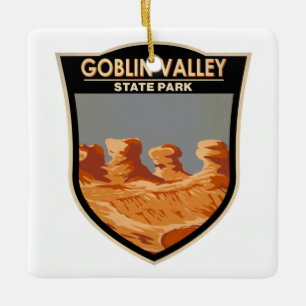 Goblin Valley State Park Utah Vintage auf Deutsch Keramikornament