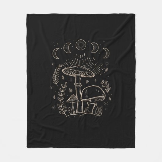 Goblincore Aesthetic Academia Cottagecore Mushroom Fleecedecke (Vorderseite)