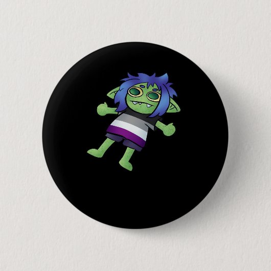 Goblincore Asexual Pride Goblin Classic Button (Vorderseite)