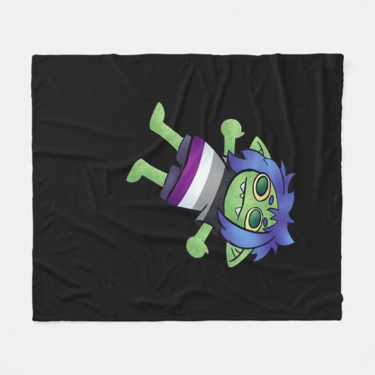 Goblincore Asexual Pride Goblin Classic Fleecedecke (Vorderseite (Horizontal))