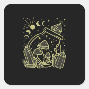 Goblincore-Ästhetik Cottagecore-Akademie Pilz Quadratischer Aufkleber