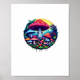 Goblincore Farbige Pilze Klassisch Poster