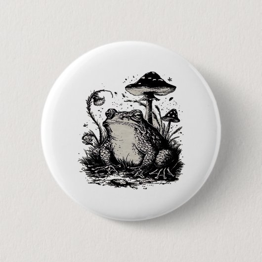 Goblincore Frog Minimal Classic Design Button (Vorderseite)