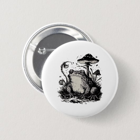 Goblincore Frog Minimal Classic Design Button (Vorne & Hinten)
