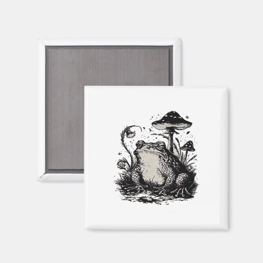 Goblincore Frog Minimal Classic Design Magnet (Vorderseite/Rückseite)