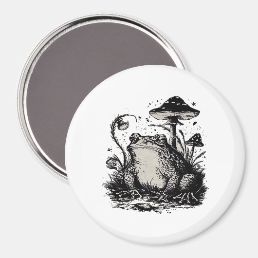 Goblincore Frog Minimal Classic Design Magnet (Vorderseite/Rückseite)