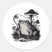 Goblincore Frog Minimal Classic Design Runder Aufkleber (Vorderseite)