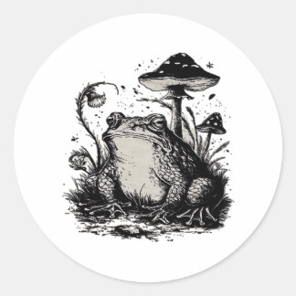 Goblincore Frog Minimal Classic Design Runder Aufkleber
