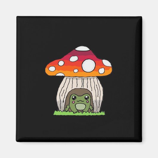 Goblincore-Frosch klassische Retro-Ausstrahlung Magnet (Vorne)