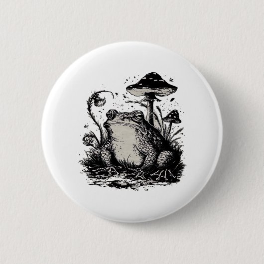 Goblincore-Frosch-Minimal-Klassiker-Design Button (Vorderseite)