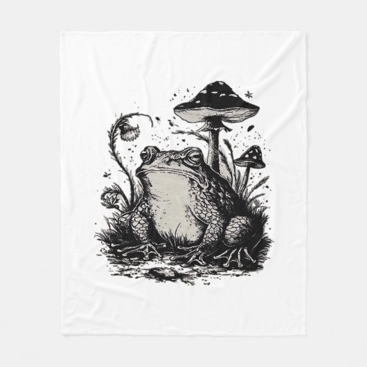 Goblincore-Frosch-Minimal-Klassiker-Design Fleecedecke (Vorderseite)