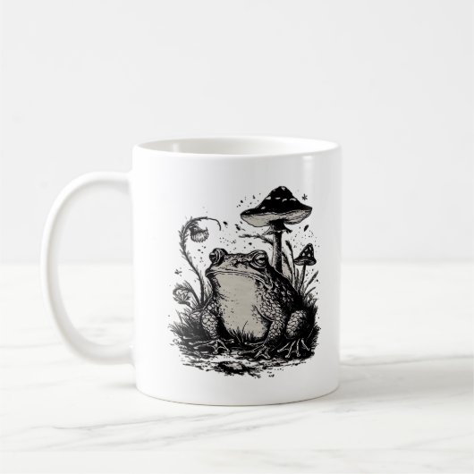 Goblincore-Frosch-Minimal-Klassiker-Design Kaffeetasse (Links)