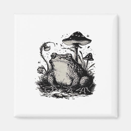 Goblincore-Frosch-Minimal-Klassiker-Design Magnet (Vorne)
