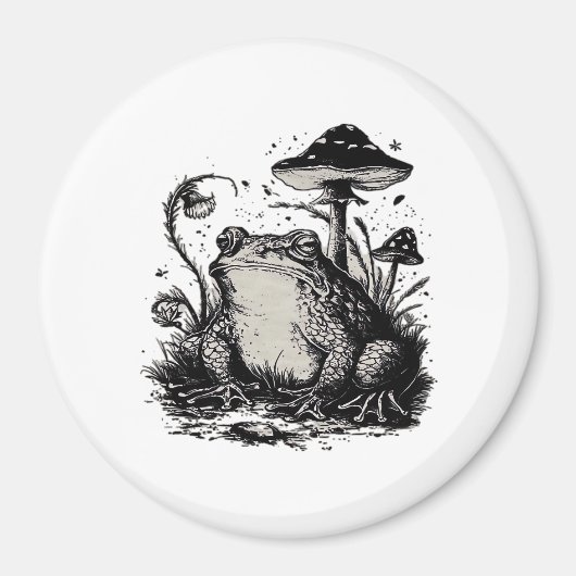 Goblincore-Frosch-Minimal-Klassiker-Design Magnet (Vorne)