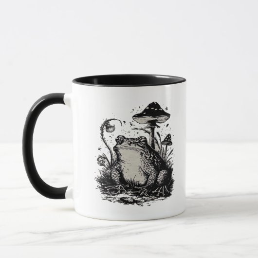 Goblincore-Frosch-Minimal-Klassiker-Design Tasse (Links)