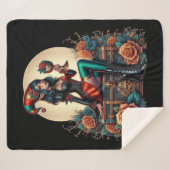 Goblincore Gothic Fairy Fantasy Hallowmas Sherpadecke (Vorderseite (Horizontal))