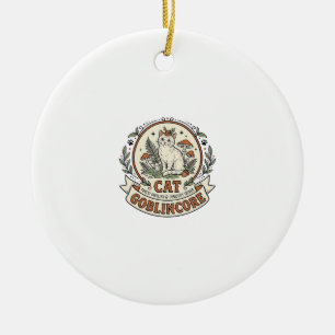Goblincore-Katze Goblincore-Katze Vintage-Vektor-A Keramik Ornament