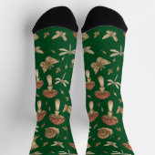 Goblincore Mushroom Frog Snail Dragonfly Pattern Socken (Oben)