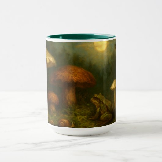 Goblincore Mushrooms, Snails & Frog In Moonlight Tasse (Zentrum)