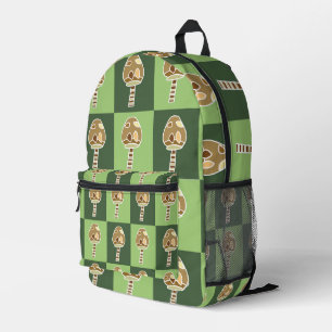 Goblincore-Pilz-Grün-Kariert Goblincore Bedruckter Rucksack