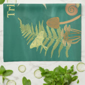 Goblincore Schnecke und Pilze Personalisiert Geschirrtuch (Gefaltet)