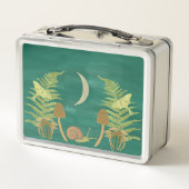 Goblincore Schnecke und Pilze Personalisiert Metall Brotdose (Rückseite)