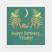 Goblincore Schnecke und Pilze Personalisiert Serviette (Vorderseite)