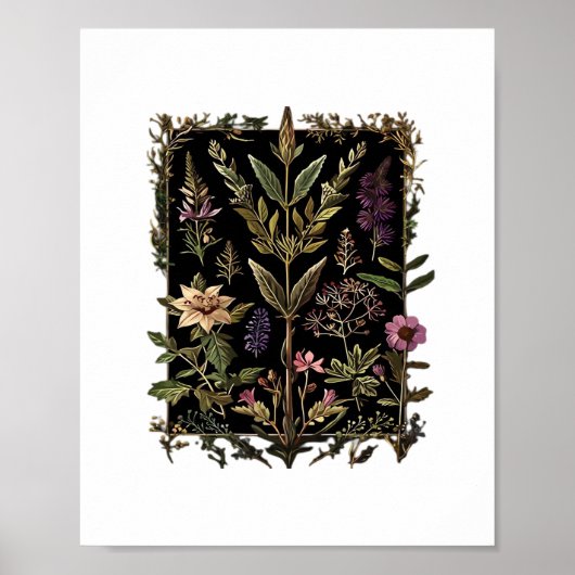 Goblincore Victorian Witch Herbs Classic Poster (Vorne)