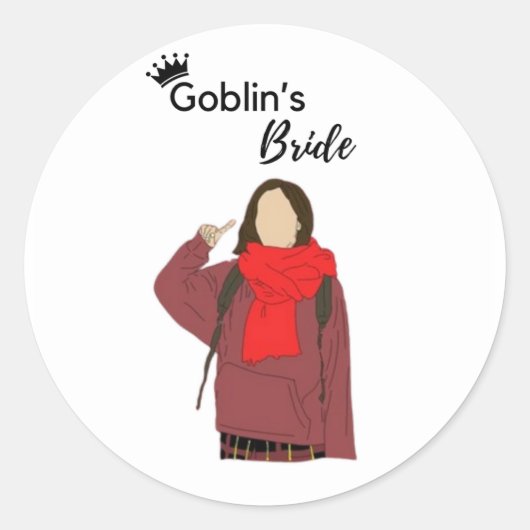 Goblins Bride-Sticker verzaubern Runder Aufkleber (Vorderseite)