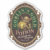 Goblins Gold-Potion-Label-Aufkleber Aufkleber (Vorderseite)