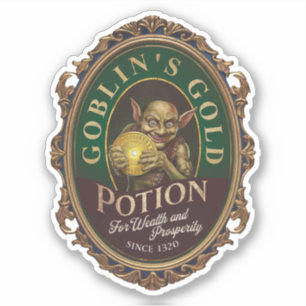 Goblins Gold-Potion-Label-Aufkleber Aufkleber