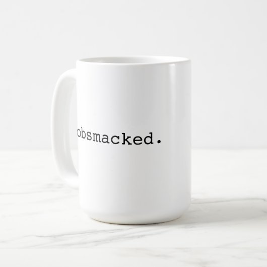 Gobsmacked - britischer Jargon Kaffeetasse (Vorderseite Links)