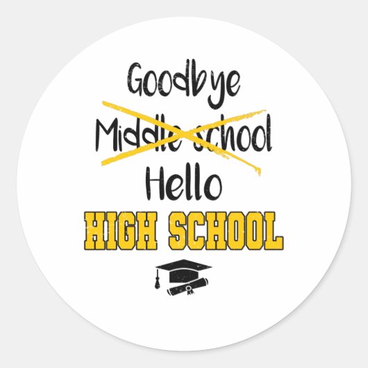 Gobye Middle School Abschluss School High School Runder Aufkleber (Vorderseite)