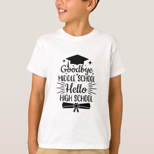 Gobye Middle School Hello High School T-Shirt (Vorderseite)